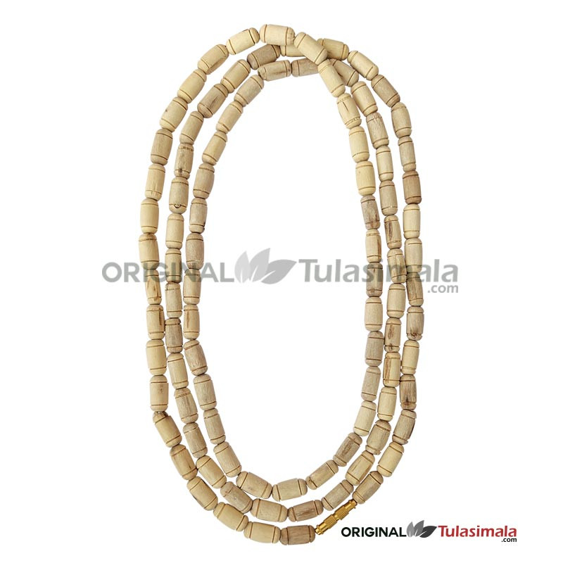 Original Three Round Barrel Beads Tulsi Kanthi Mala