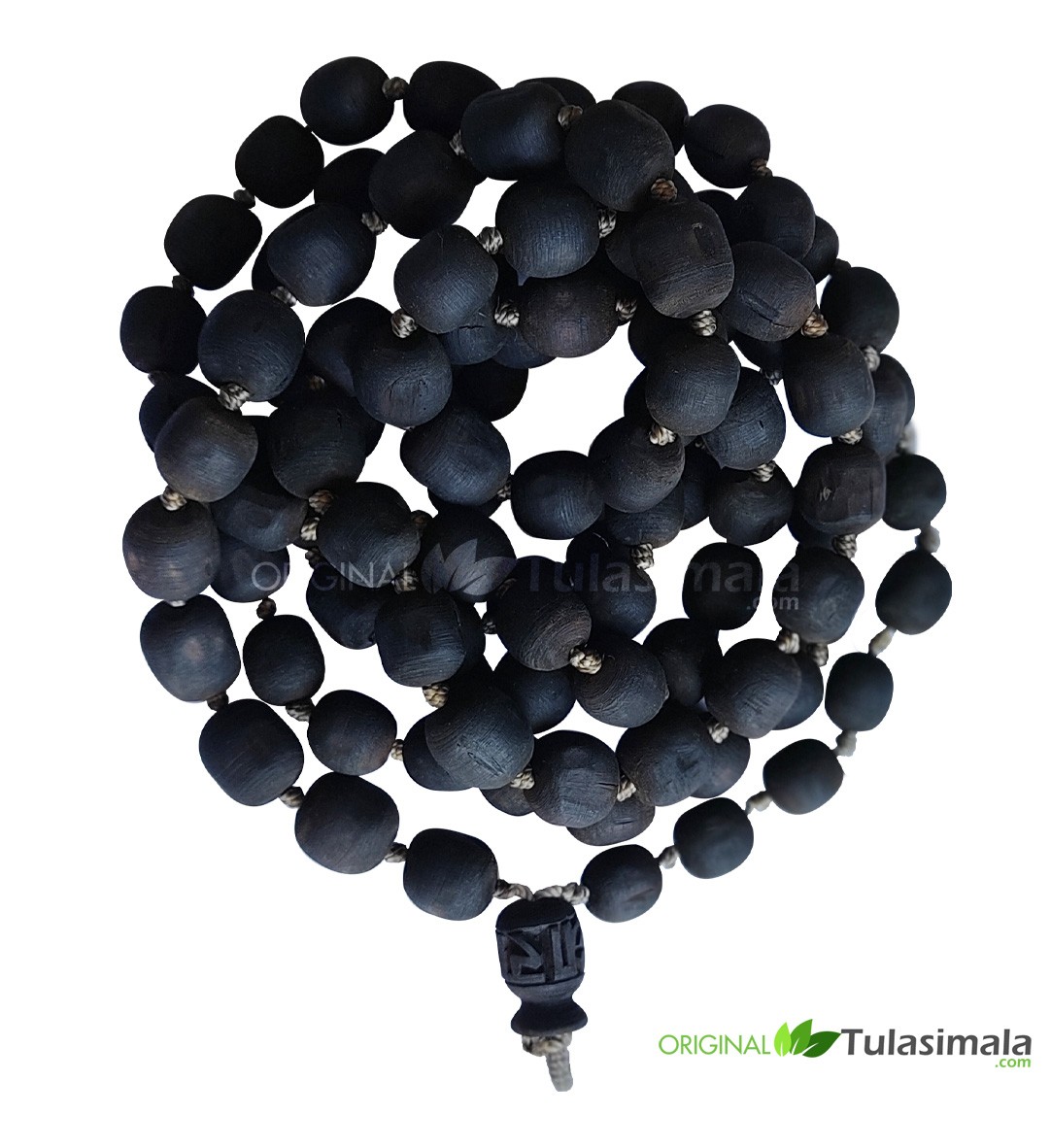 ISKCON 108 Beads Jaap Mala, Original Tulsi Japa Mala Black Colour 16 mm Bead Size Big to Small Beads