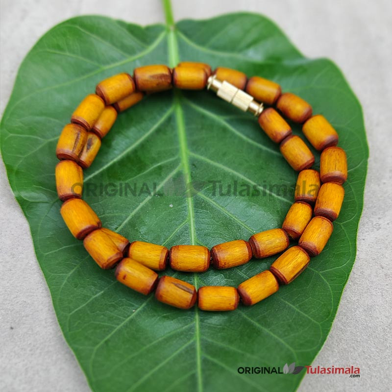 Golden Beads 1 Round Tulsi Kanthi Mala 6mm Bead Size 17 Inches Length