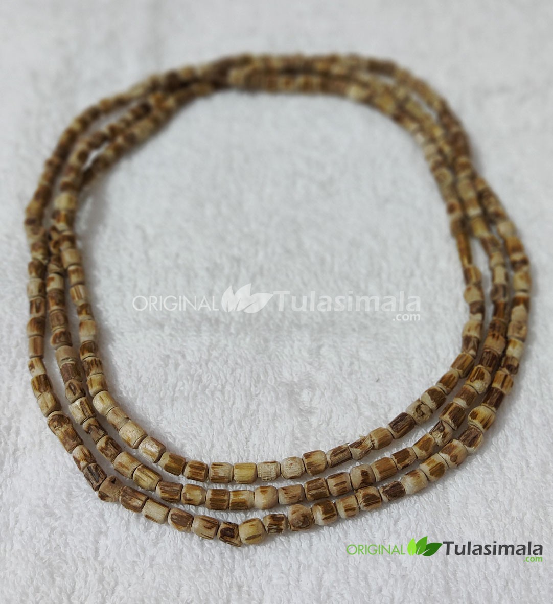 ISKCON 3 Round Tulsi Kanthi Mala Barrel Beads 5mm from Vrindavan Dham