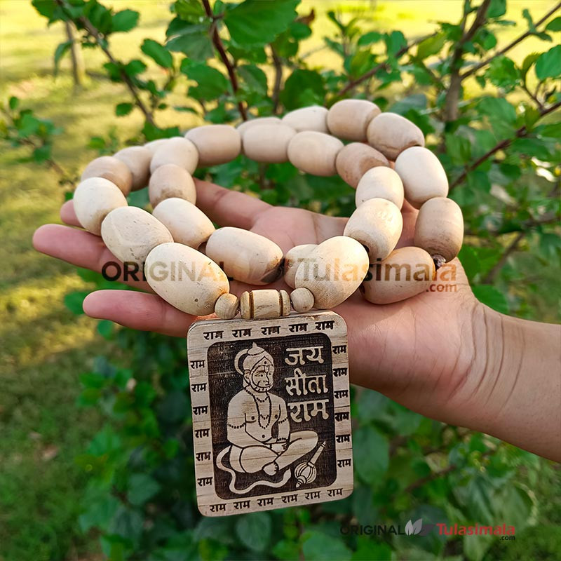 Shri Bageshar Dham Tulsi Locket Mala 28 Inches Length 22mm Bead Size