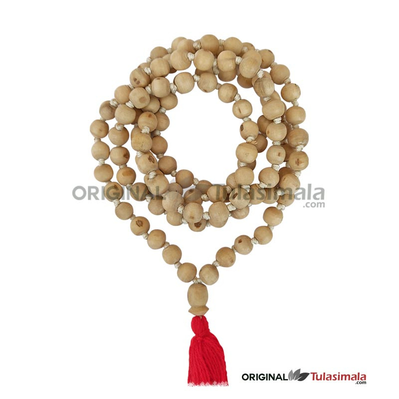 108 Beads Tulsi Japa Mala 10mm Bead Size with Red Tassel