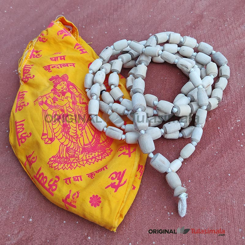 Radha Krishna Printed Japa Mala with 108 Barrel Beads Japa Mala